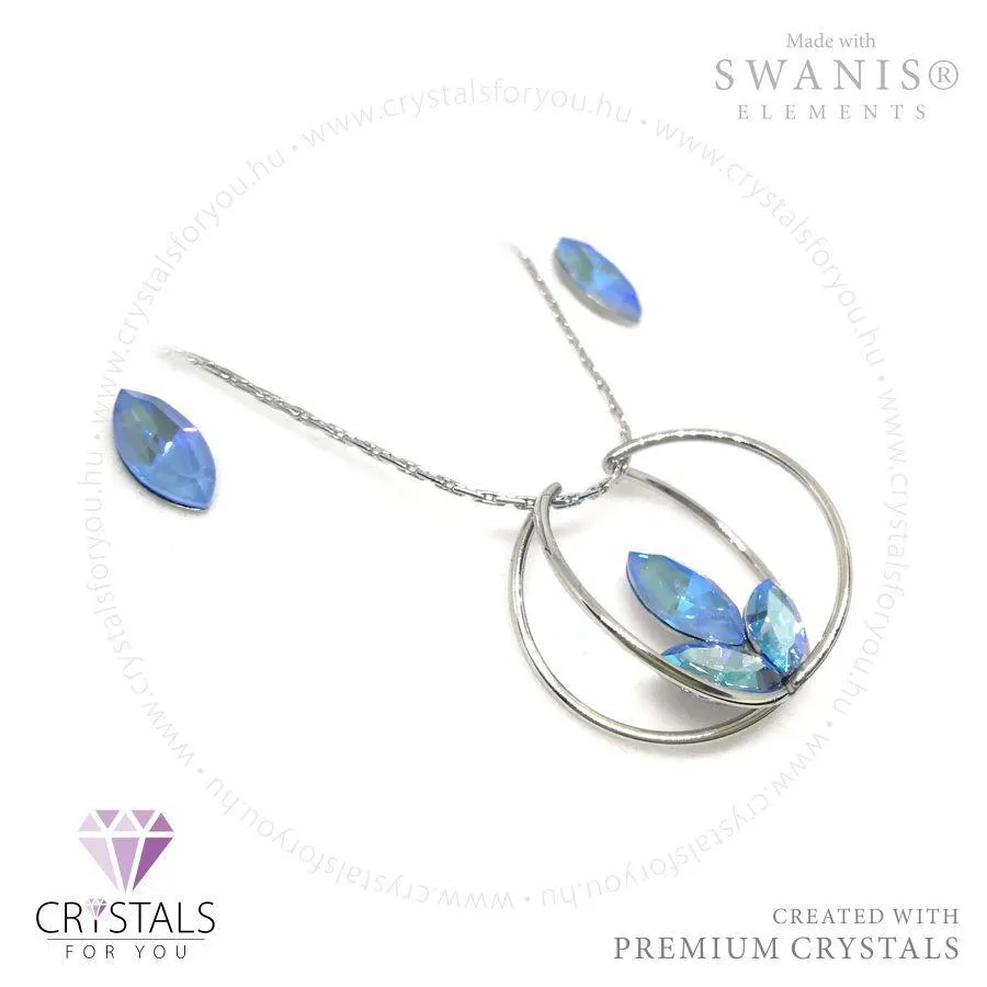 Lótusz szett Swanis® prémium kristállyal díszítve, mandula fülbevalóval