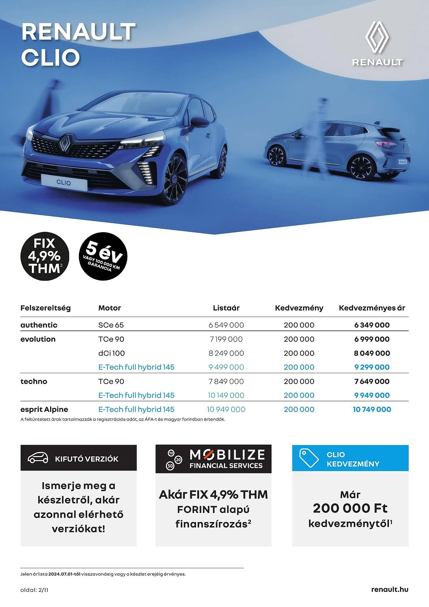 Katalógus Renault Clio akciós újság július 1.-tól december 31.-ig 2024. - Oldal 2