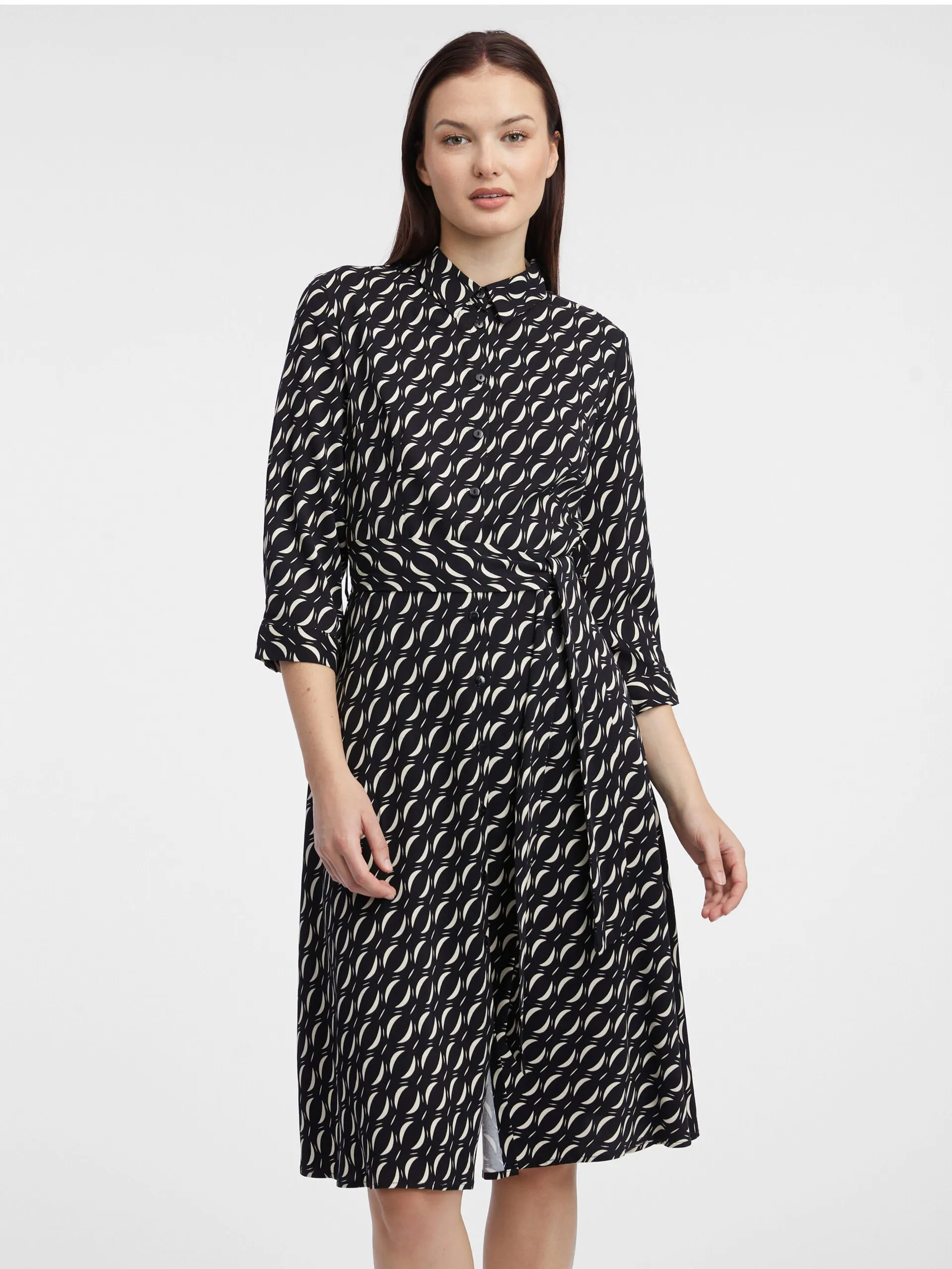 ORSAY fekete női mintás ing ruha