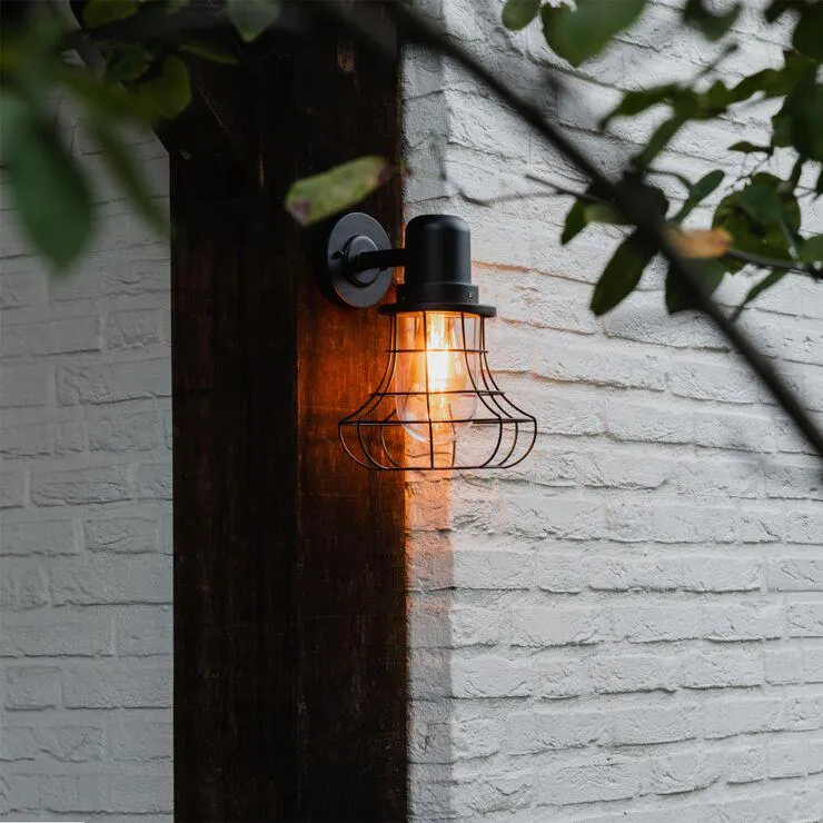 Vidéki kültéri fali lámpa fekete IP44 - Moreno