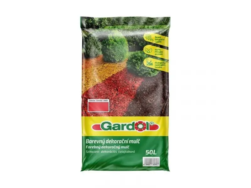 GARDOL - színes mulcs (50L, piros)