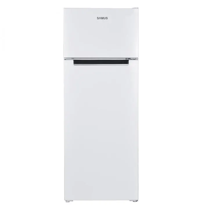 Hűtőszekrény 2 ajtóval Samus SW284E, 206 l, E energiaosztály, Állítható termosztát, H 143 cm, Fehér