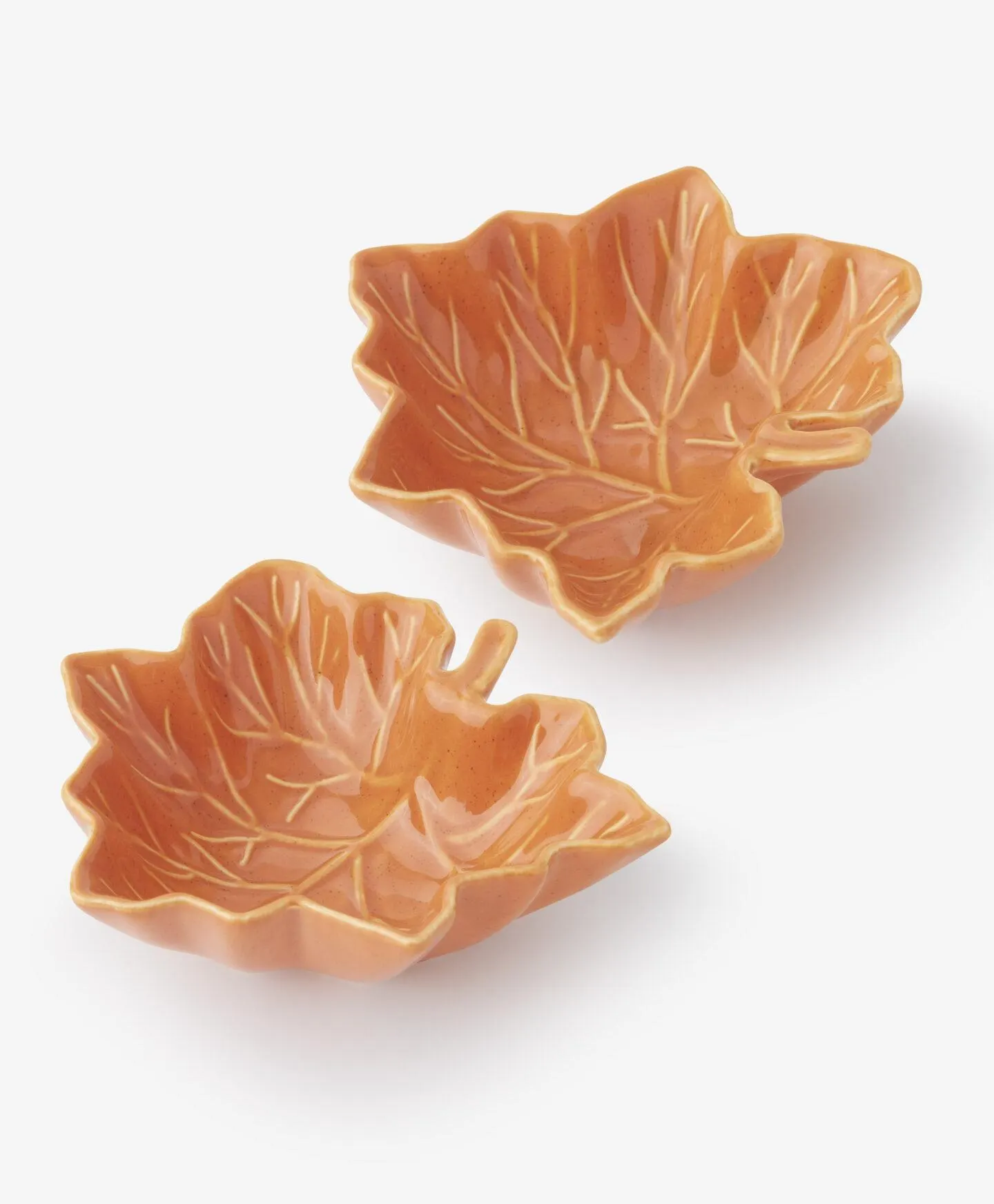 2 darabos narancssárga levél alakú tál szett