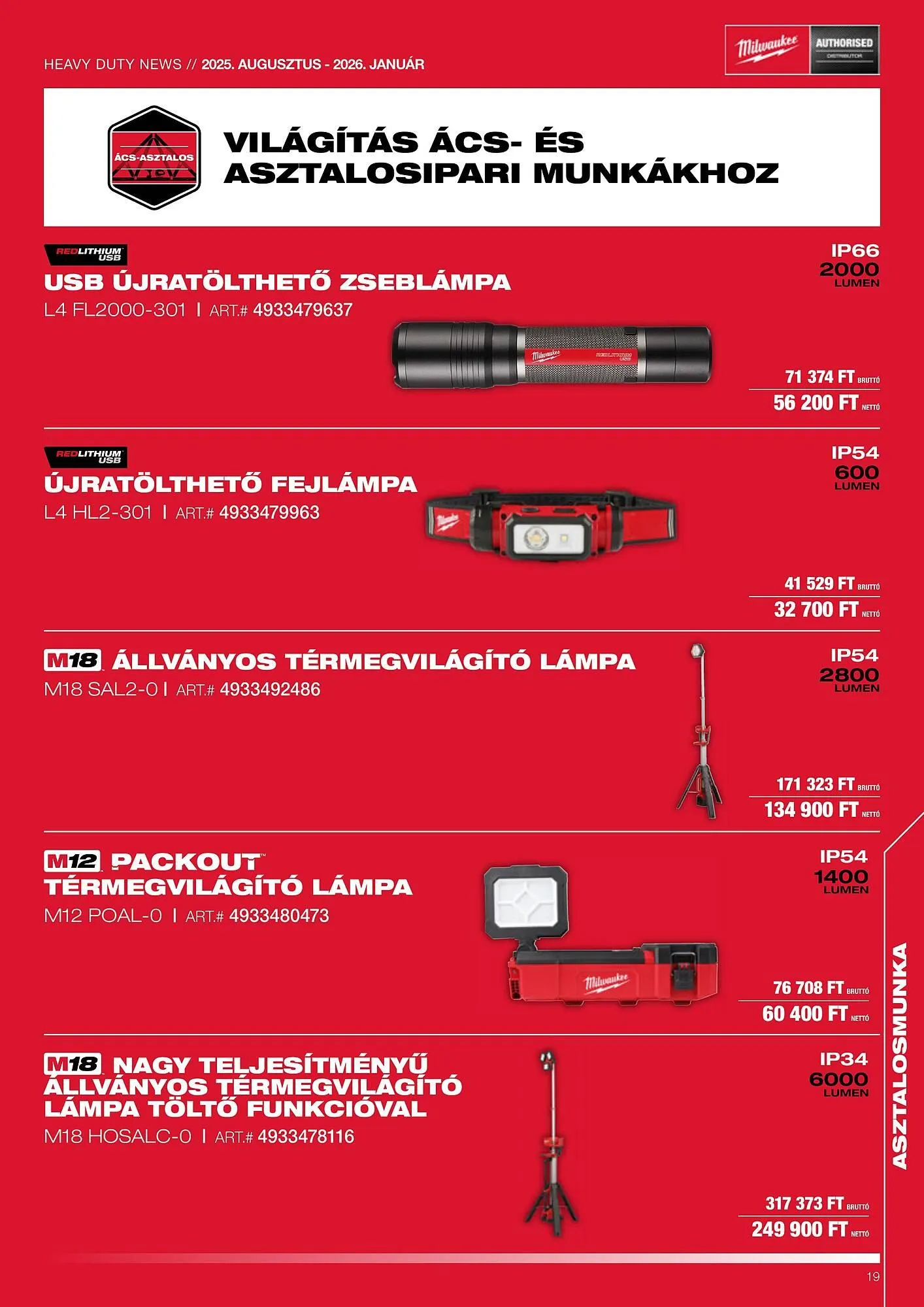 Katalógus Milwaukee akciós újság augusztus 1.-tól január 31.-ig 2026. - Oldal 19