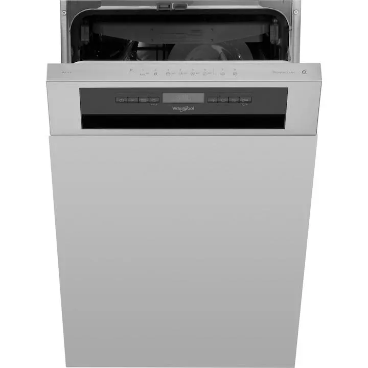 Whirlpool WSBO3O34PFX beépíthető mosogatógép, 10 teríték, 8 program, 6. Érzék, Power Clean, D energiaosztály, 45 cm