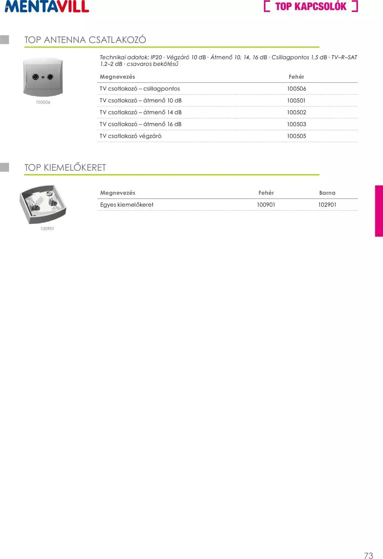 Katalógus Mentavill - Termékkatalógus 2022-2023 december 21.-tól december 31.-ig 2024. - Oldal 74