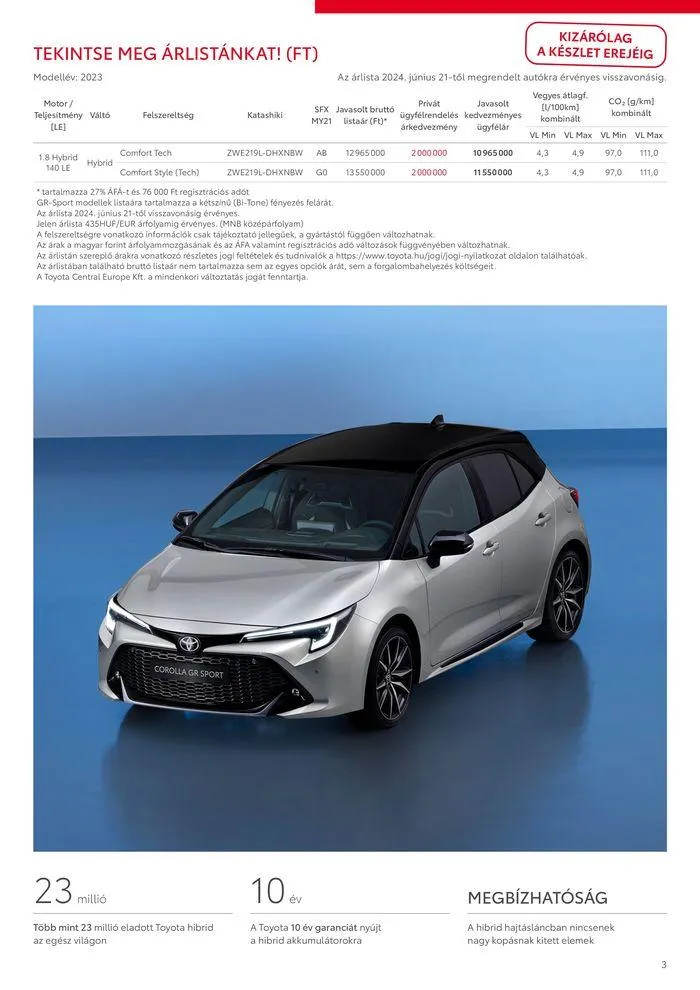 Katalógus Toyota Corolla Hatchback MC23 július 24.-tól július 24.-ig 2025. - Oldal 3