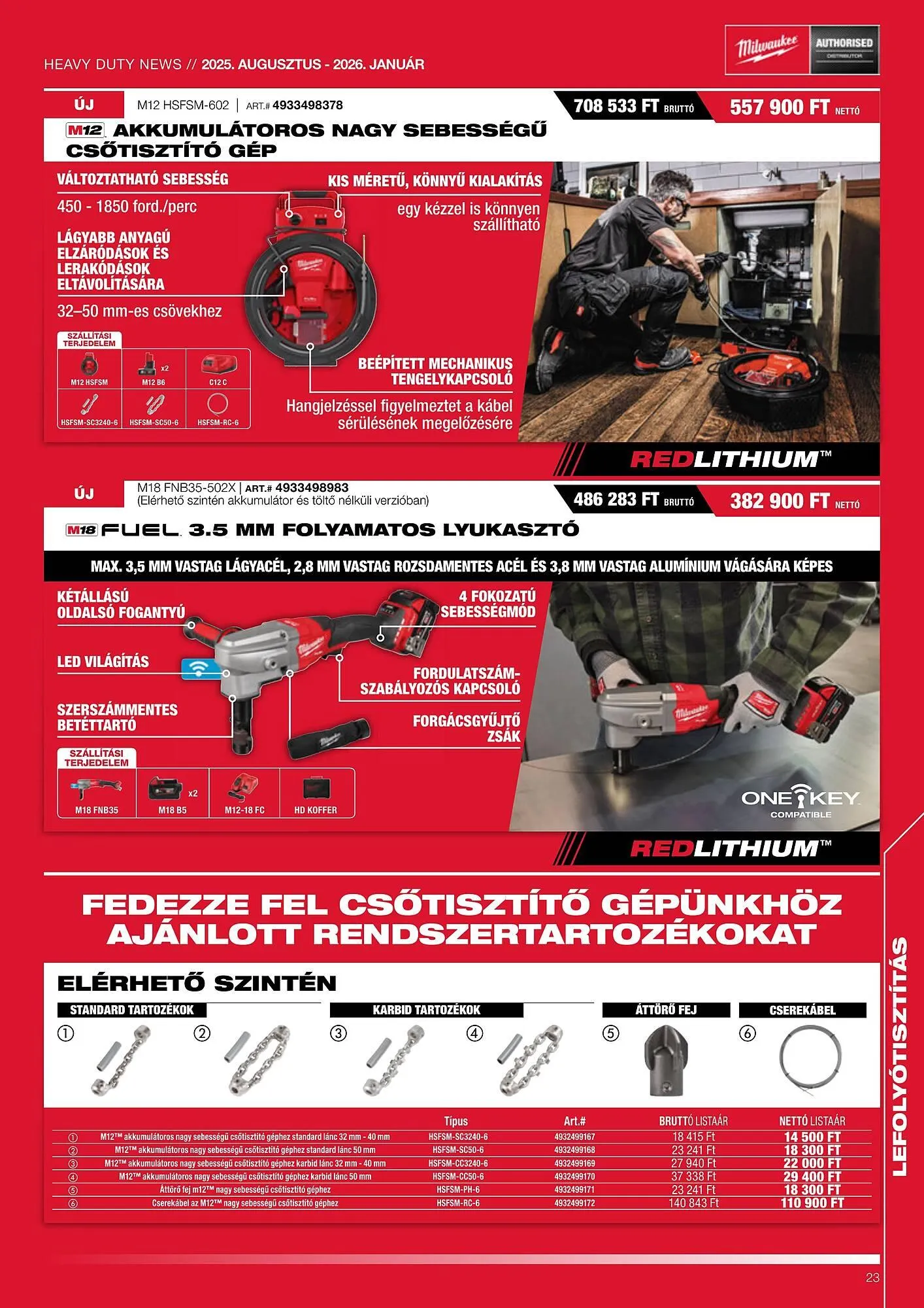 Katalógus Milwaukee akciós újság augusztus 1.-tól január 31.-ig 2026. - Oldal 23