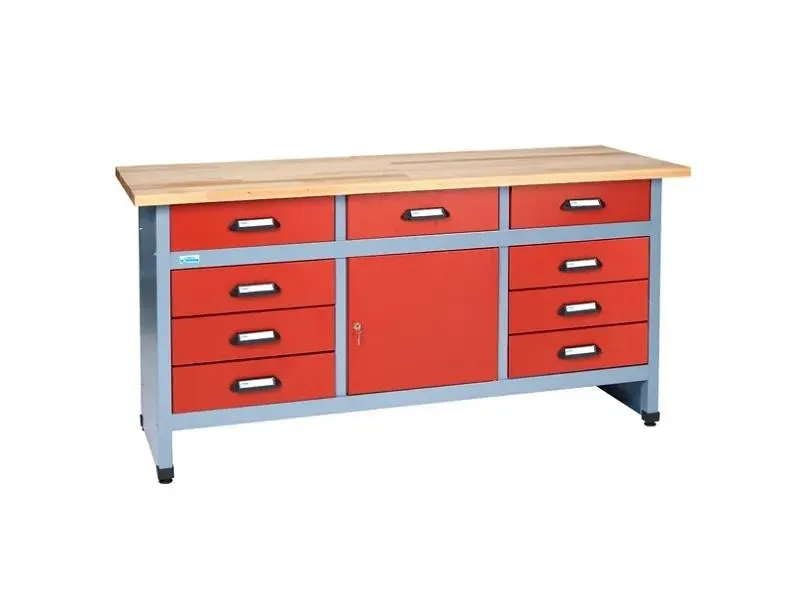 KÜPPER - műhelyasztal (1 ajtóval, 9 fiókkal)