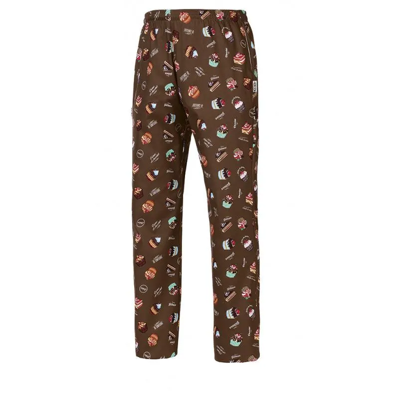 Szakácsnadrág EGOchef - Sütemény minta 100% pamut