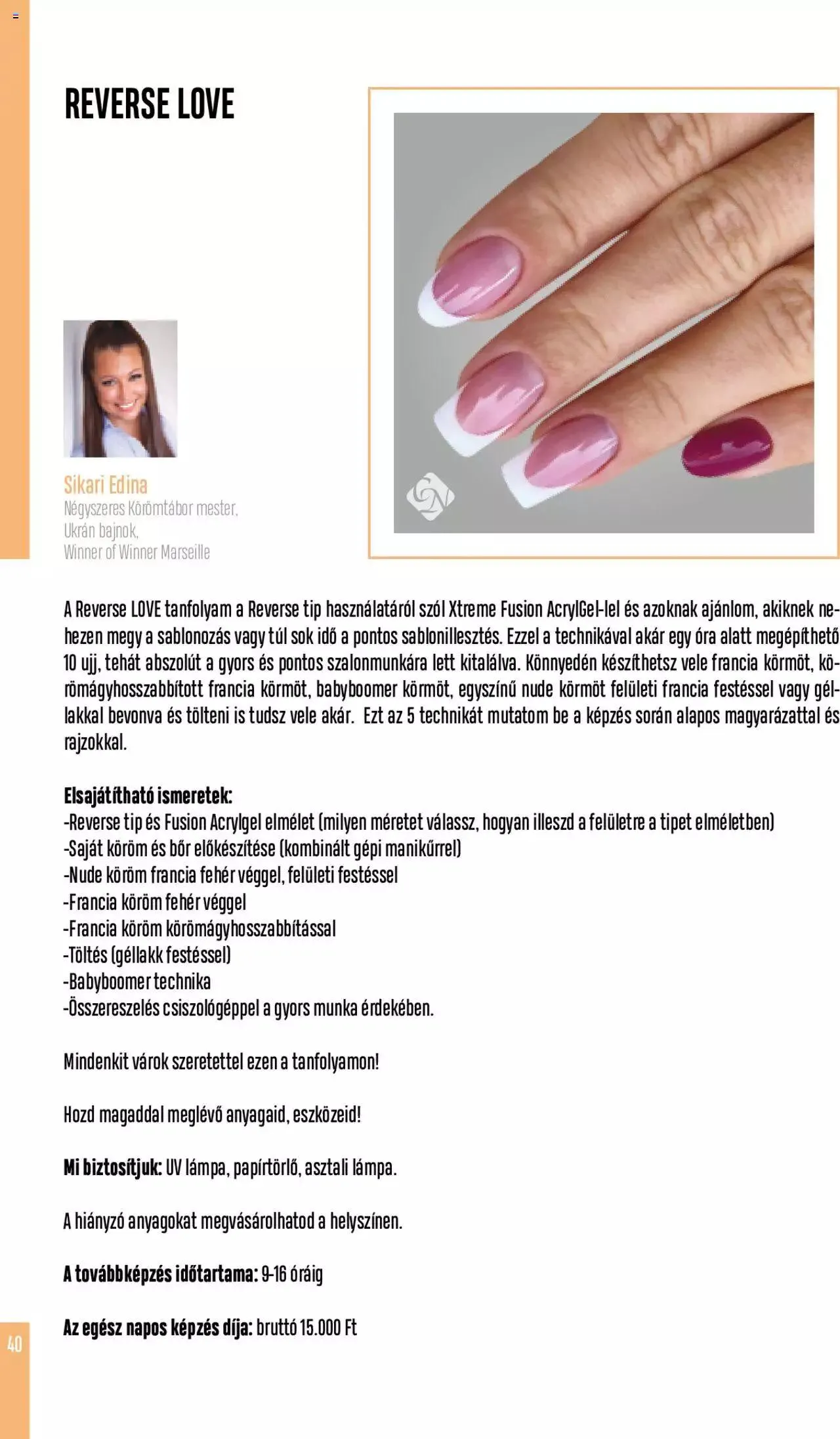 Katalógus Crystal Nails - Oktatási kézikönyv szeptember 5.-tól december 31.-ig 2023. - Oldal 40