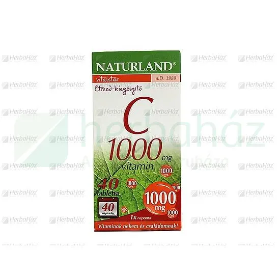 NATURLAND C-VITAMIN 1000MG TABLETTA 40DB