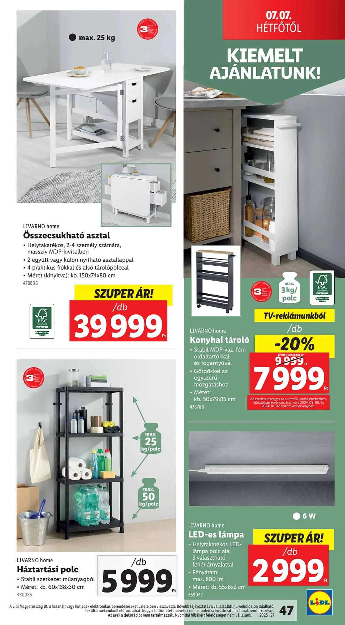 Katalógus Lidl akciós újság július 3.-tól július 9.-ig 2025. - Oldal 47