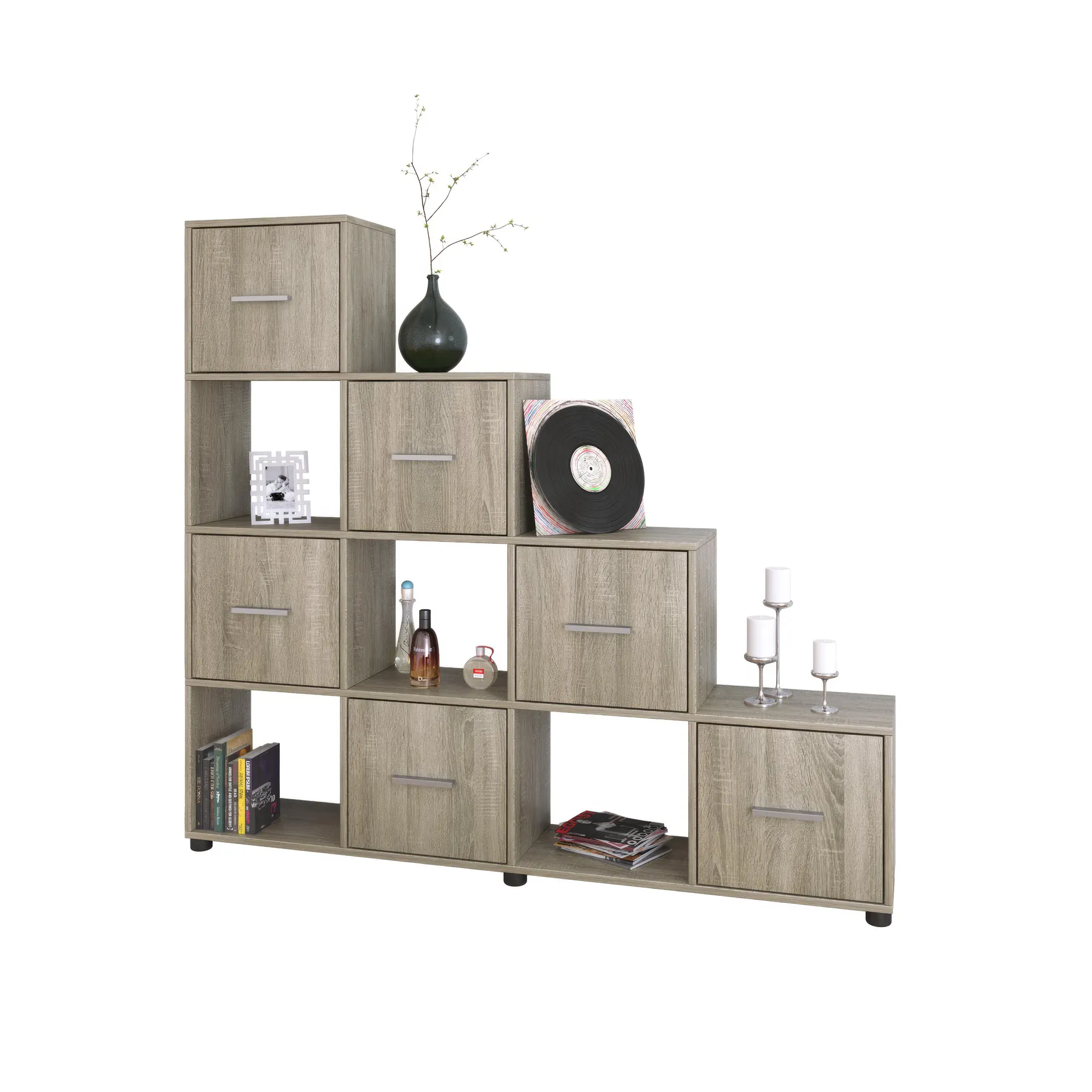 STAGE LÉPCSŐS POLC SONOMA TÖLGY 159X145X29CM