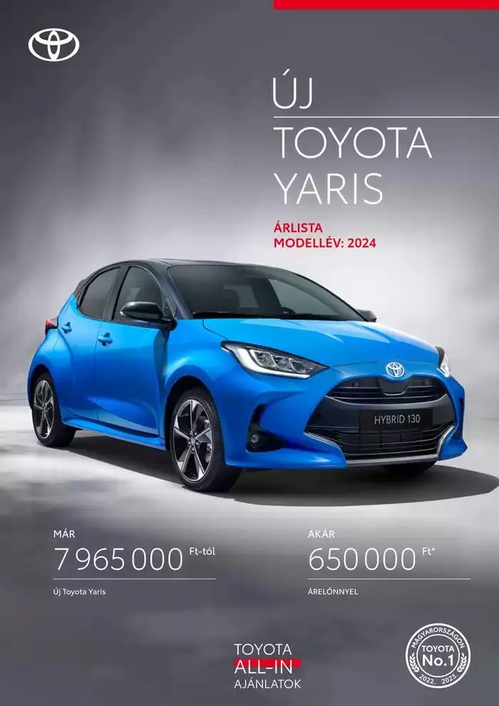 Katalógus Toyota Új YARIS Hybrid december 18.-tól december 18.-ig 2025. - Oldal 1