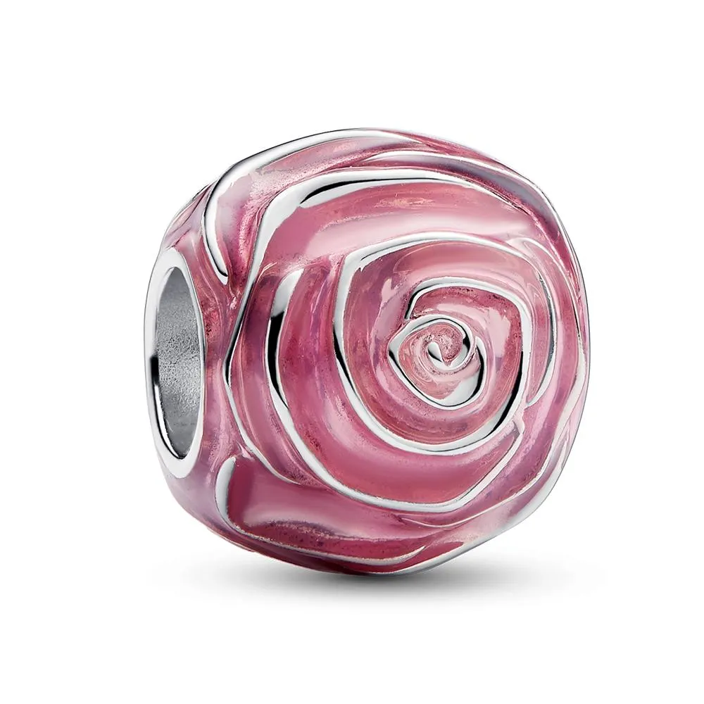 PANDORA Rózsaszín rózsa charm