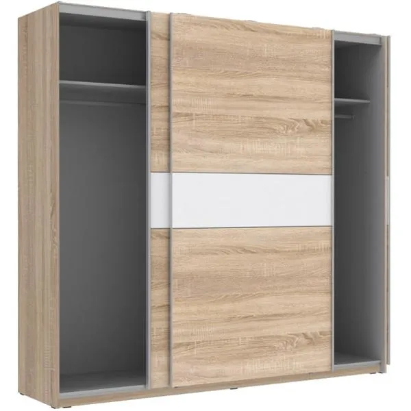 WINNER PLUS RUHÁSSZEKRÉNY SONOMA TÖLGY/FEHÉR 220,1X209,7X61,2 CM