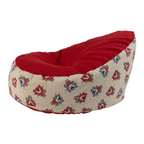 Cicás baba babzsákfotel piros