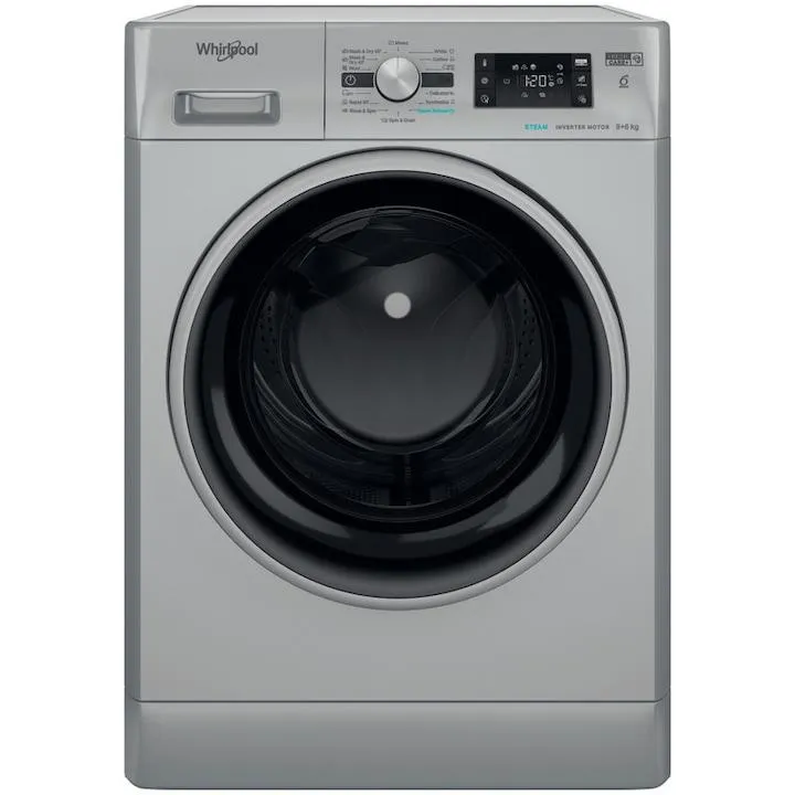 Whirlpool FFWDB964489SBSVEE mosó-szárítógép, 9 kg mosás, 6 kg szárítás, 1400 rpm, FreshCare+, 6. érzék, Inverter motor, Steam Refresh, A energiaosztály, szürke