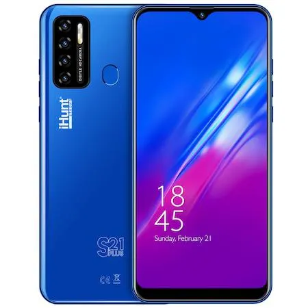 iHunt S21 Plus 2021 Mobiltelefon, Kártyafüggetlen, 6.3" képernyő IPS, 2GB RAM, 16GB ROM, DualSIM, Android 10 GO, 4000mAh, Kamera 13MP, Kék