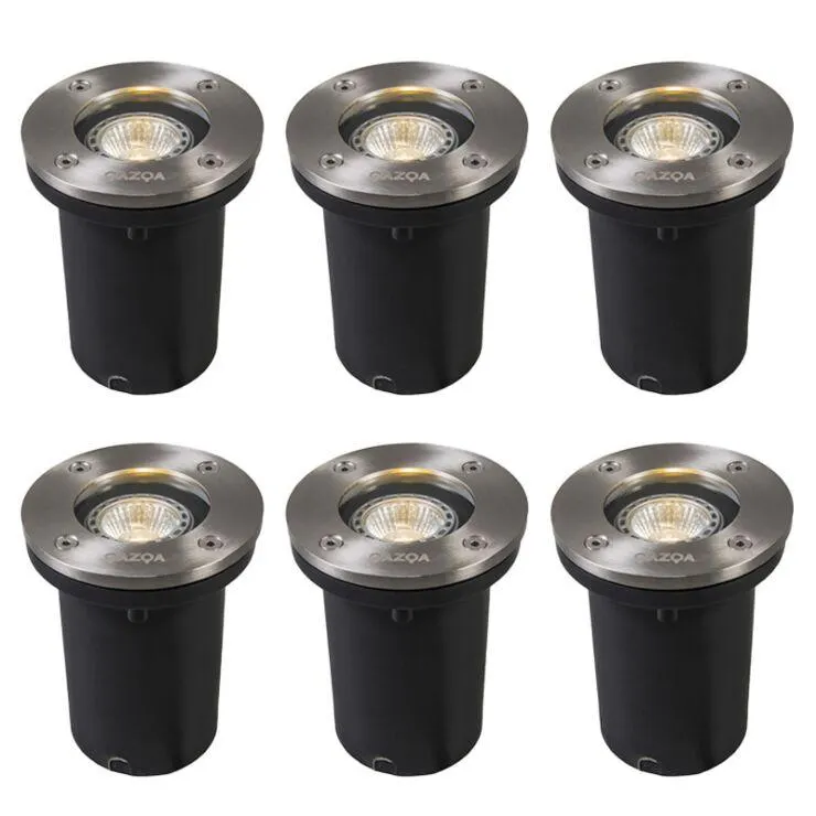 6 darab modern csiszolt rozsdamentes acél készlet - Basic Round