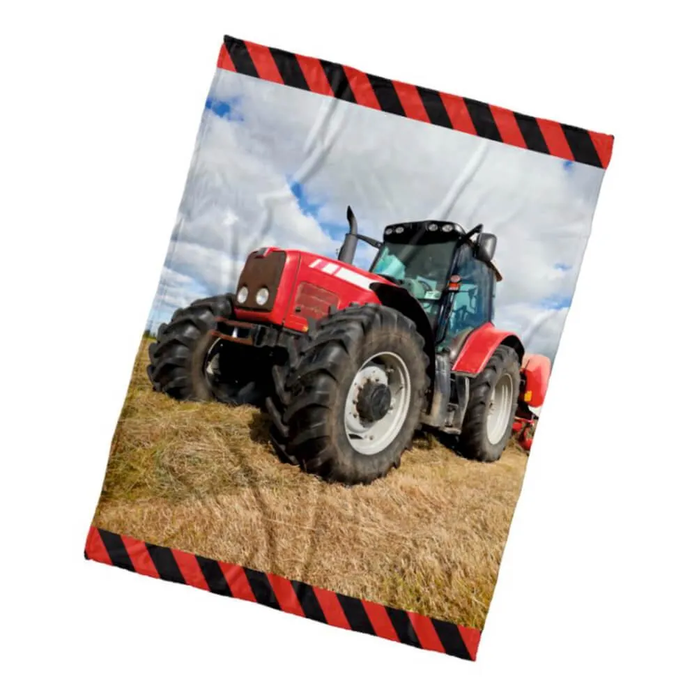 Gyerek takaró - Piros traktor