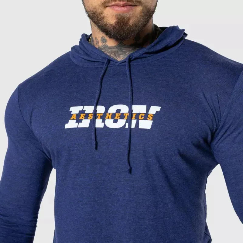 Hosszú ujjú póló kapucnival Iron Aesthetics Viper, kék