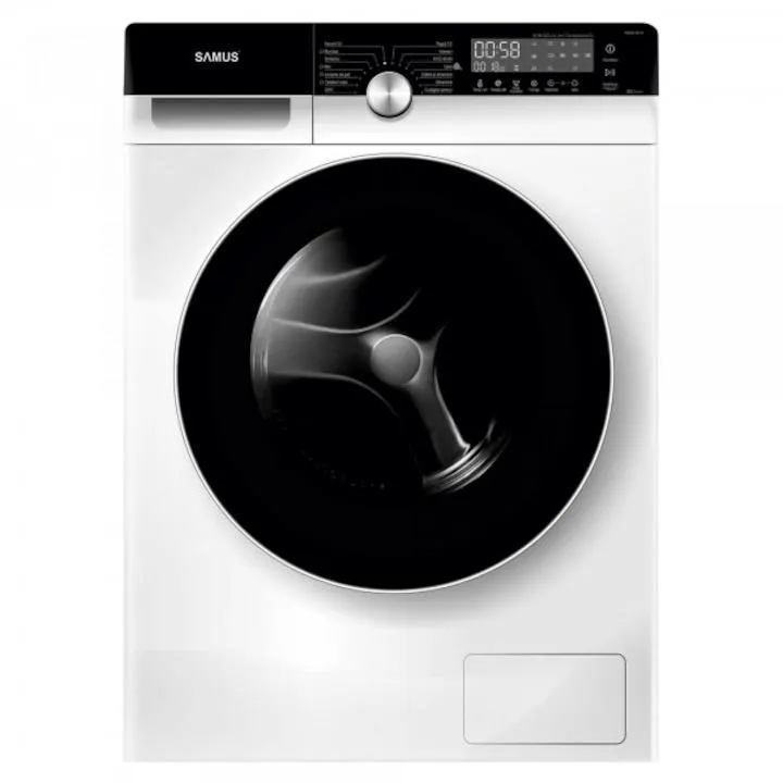 Mosógép Samus WSDKI-70141, 7 kg, Inverteres motor, 16 program, 1400 fordulat, A energiaosztály, Állítható termosztát, Kedvenc program mentése, Mosás közben berakható ruha, Gyerekzár, Fehér