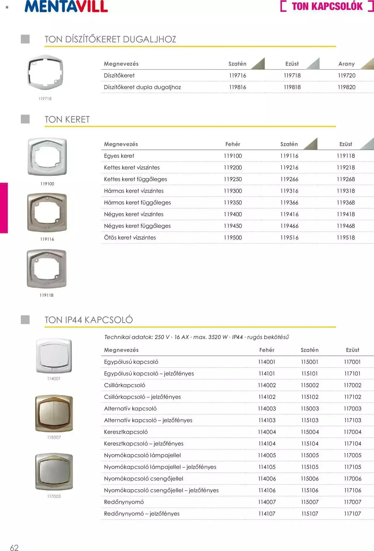 Katalógus Mentavill - Termékkatalógus 2022-2023 december 21.-tól december 31.-ig 2024. - Oldal 63