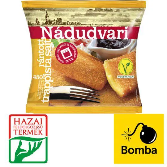 Nádudvari gyorsfagyasztott rántott trappista sajt 450 g