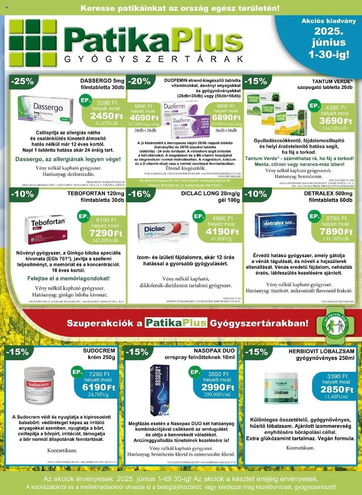 Katalógus PatikaPlus akciós újság június 1.-tól június 30.-ig 2025. - Oldal 1