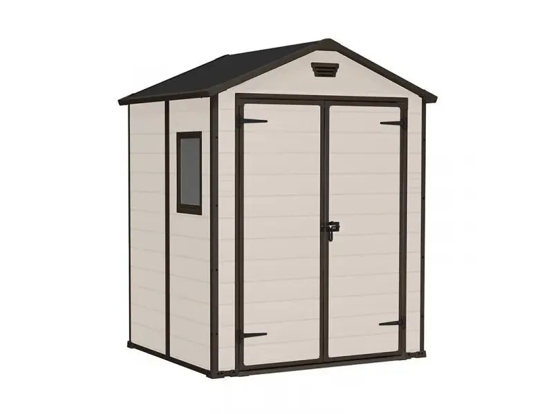 KETER MANOR 6x5 DD - műanyag kerti ház (bézs-barna, 185x152x226cm)
