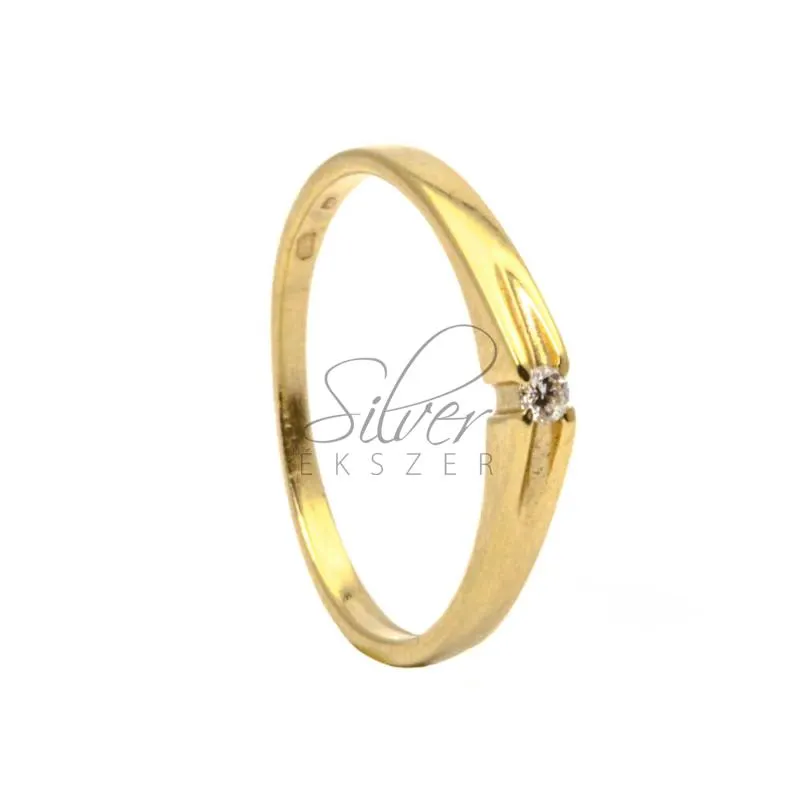 53-as méretű gyémánt köves sárga arany gyűrű