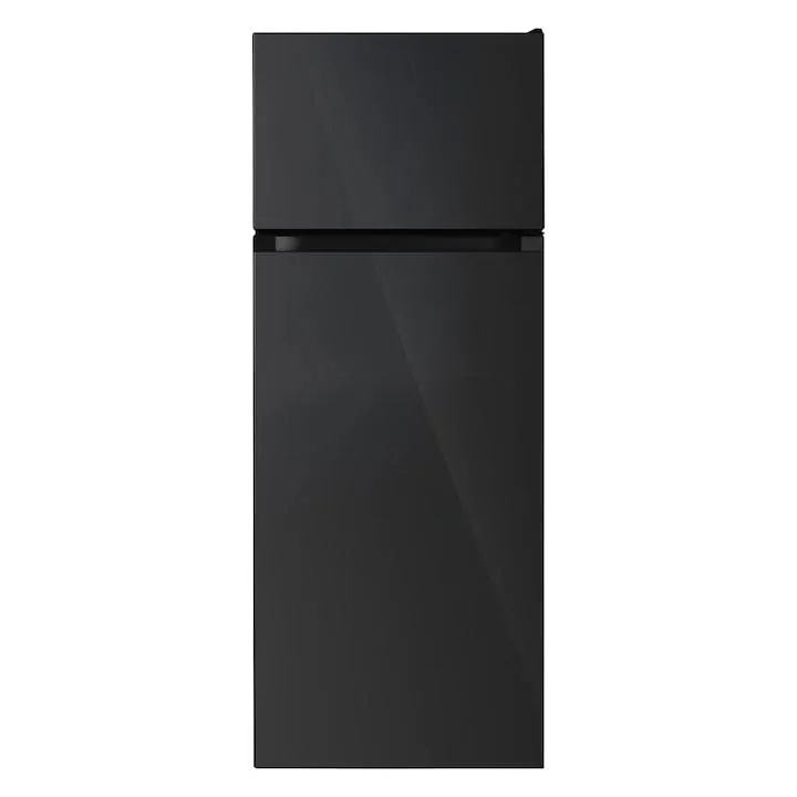 STARCREST SF-208GLS-BK 2 ajtós hűtőszekrény, 208 L, E osztály, LED világítás, Megfordítható ajtók, Ma 140 cm, Fekete üveg
