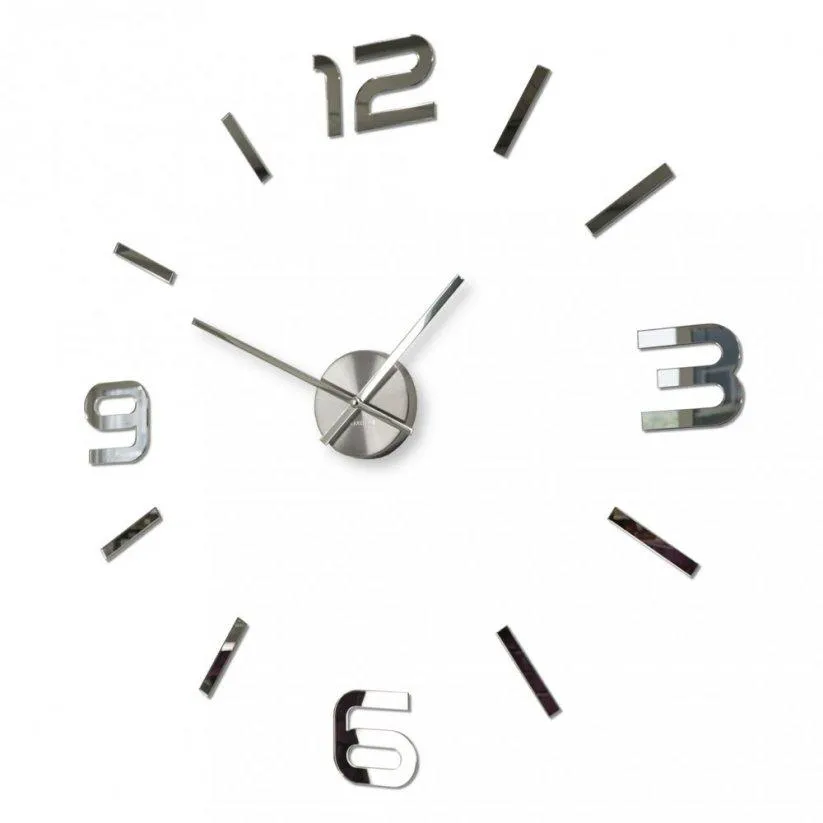 Tükrös felragasztható design falióra, 80 cm