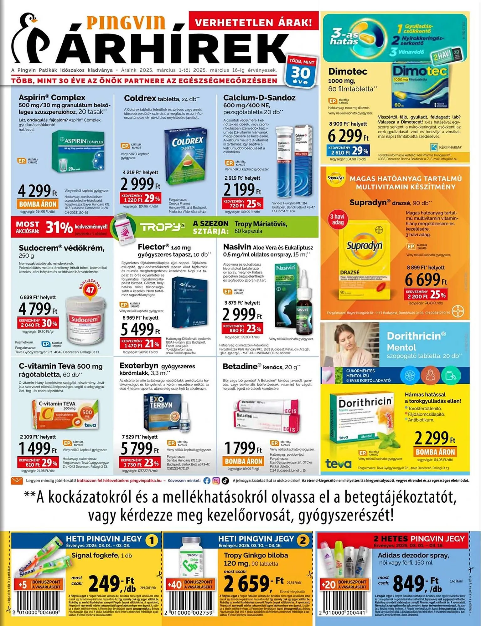 Katalógus Pingvin Patika akciós újság március 1.-tól március 16.-ig 2025. - Oldal 1