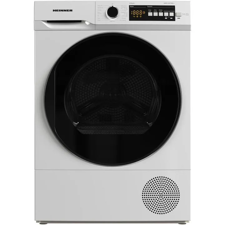 Heinner HHPD-V10T2KA++ Hőszivattyús szárítógép, 10 kg, 15 program, Anti-Crease, LED kijelző, A+/E Energiaosztály, Fehér