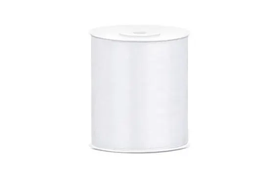 Szatén szalag fehér - 10 x 250 cm