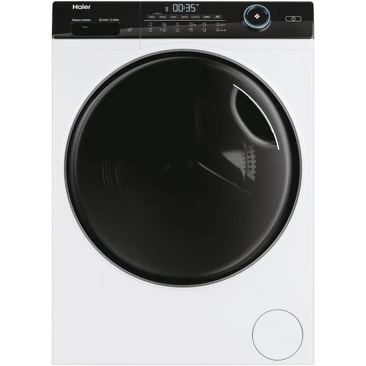 Haier HW100-B14959U1-S Mosógép, 10 kg, 1400 ford./perc, A energiaosztály, Direct Motion Motor, Wi-Fi, Refresh, ABT, Steam, iTime, Párnadob, Dual Spray, Fehér