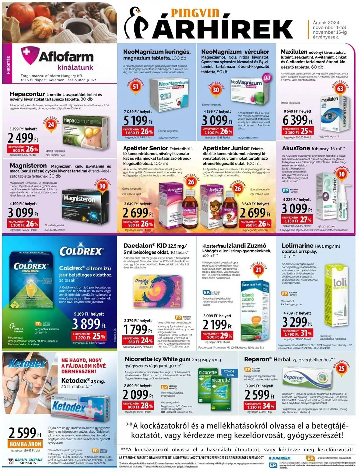 Katalógus Pingvin Patika akciós újság november 1.-tól november 15.-ig 2024. - Oldal 4