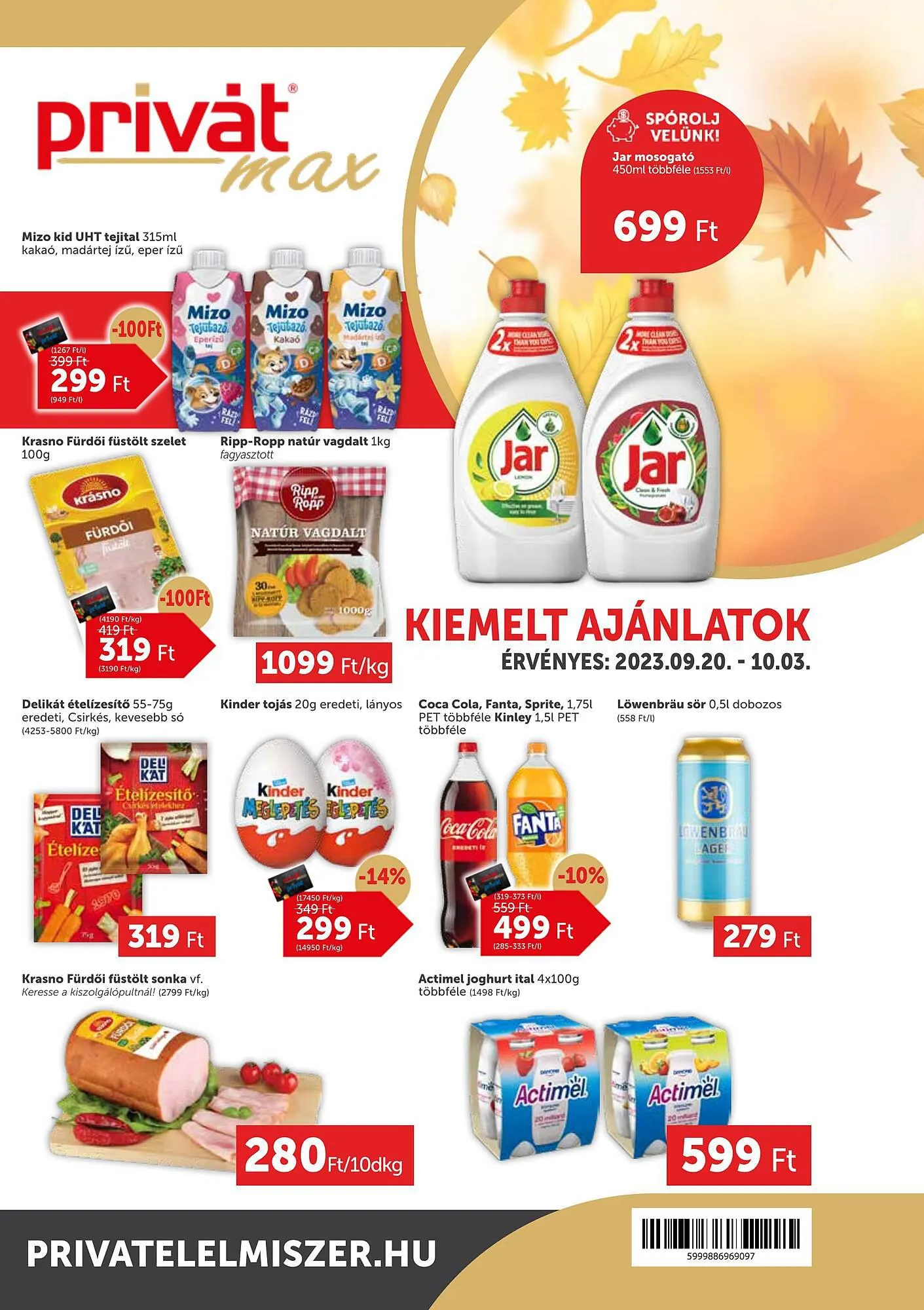 Katalógus PRIVÁT max akciós újság szeptember 20.-tól október 10.-ig 2023. - Oldal 1