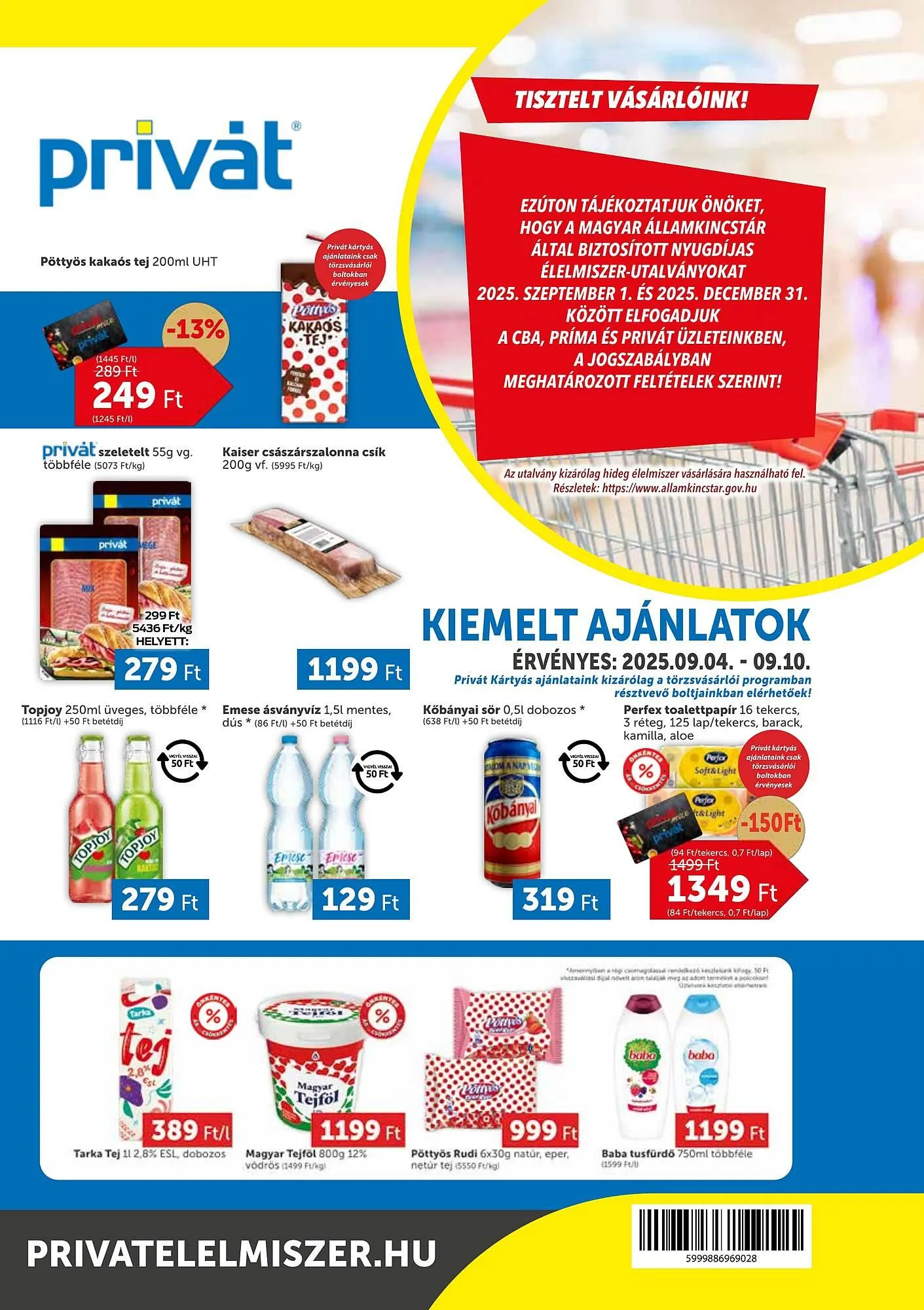 Katalógus PRIVÁT akciós újság szeptember 4.-tól szeptember 10.-ig 2025. - Oldal 1