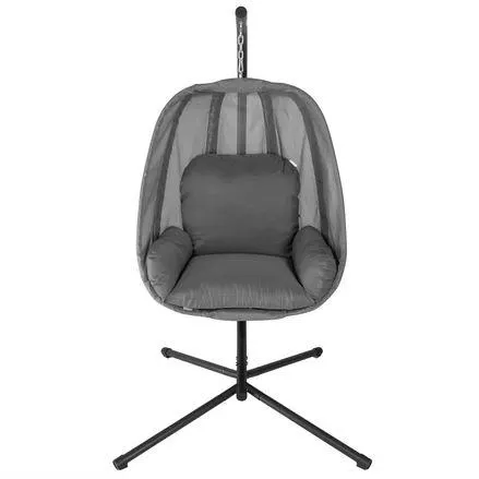 Fonott függőszék Lani textilből, sötétszürke színben