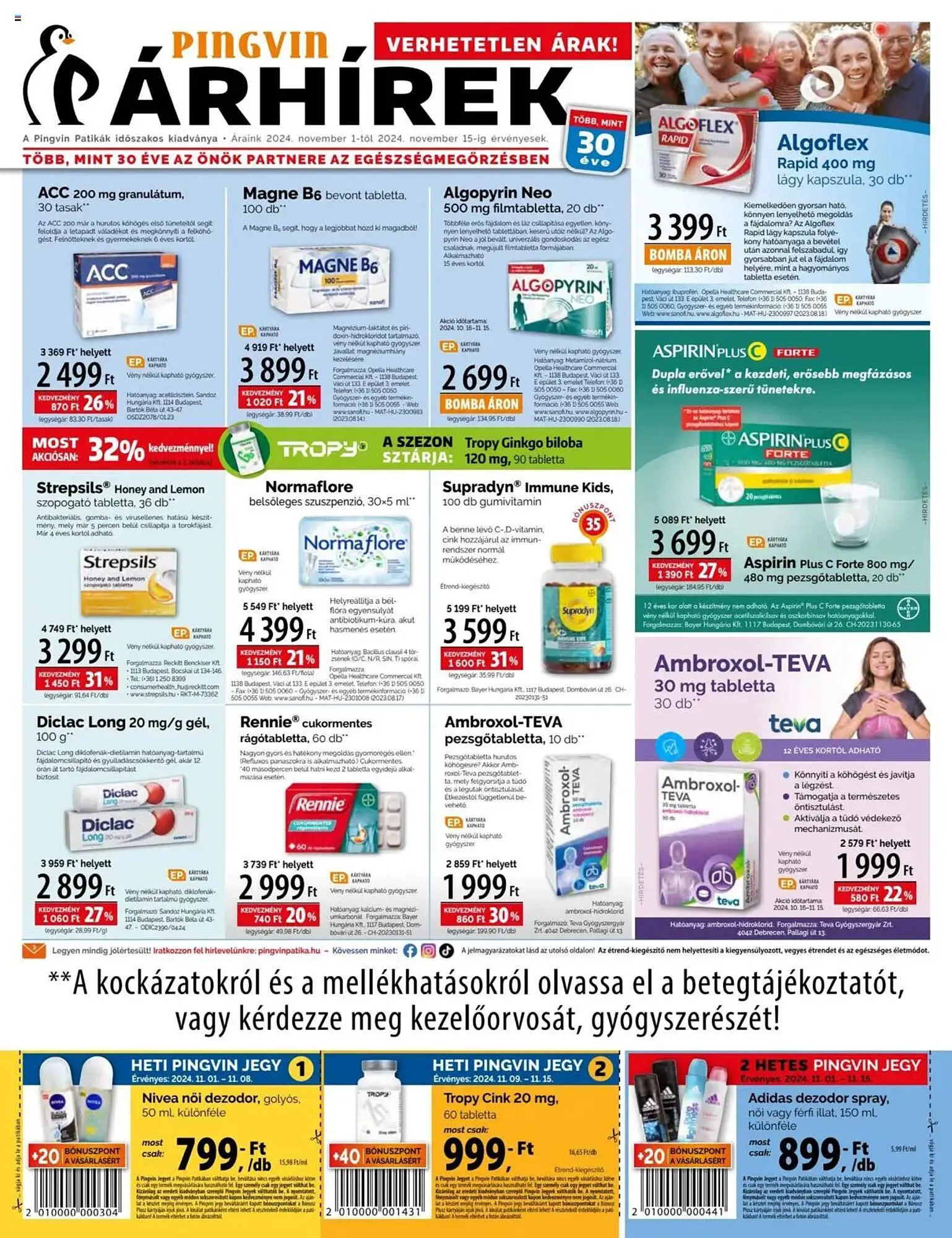 Katalógus Pingvin Patika akciós újság november 1.-tól november 15.-ig 2024. - Oldal 1