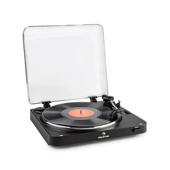 TT-30 BT lemezjátszó, bluetooth, line-out, cinch USB adapter, fekete