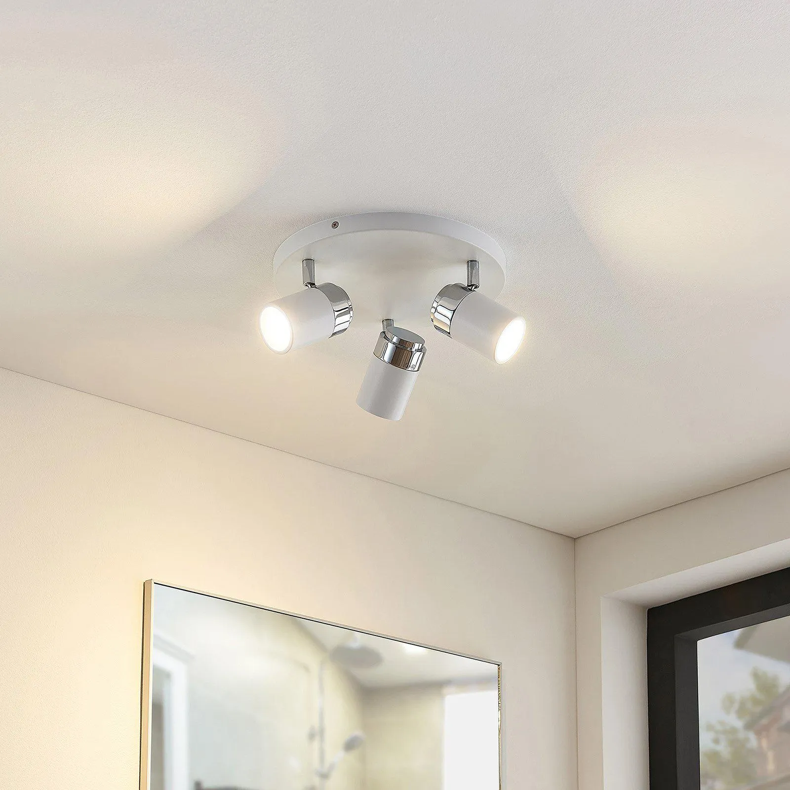 Kardo - fürdőszobai mennyezeti lámpa, fehér/króm