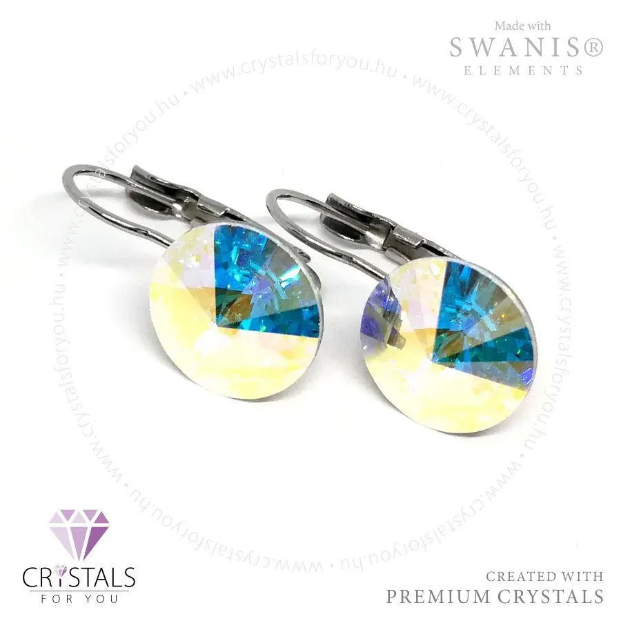 Kör alakú Swanis® prémium kristállyal díszített francia kapcsos fülbevaló