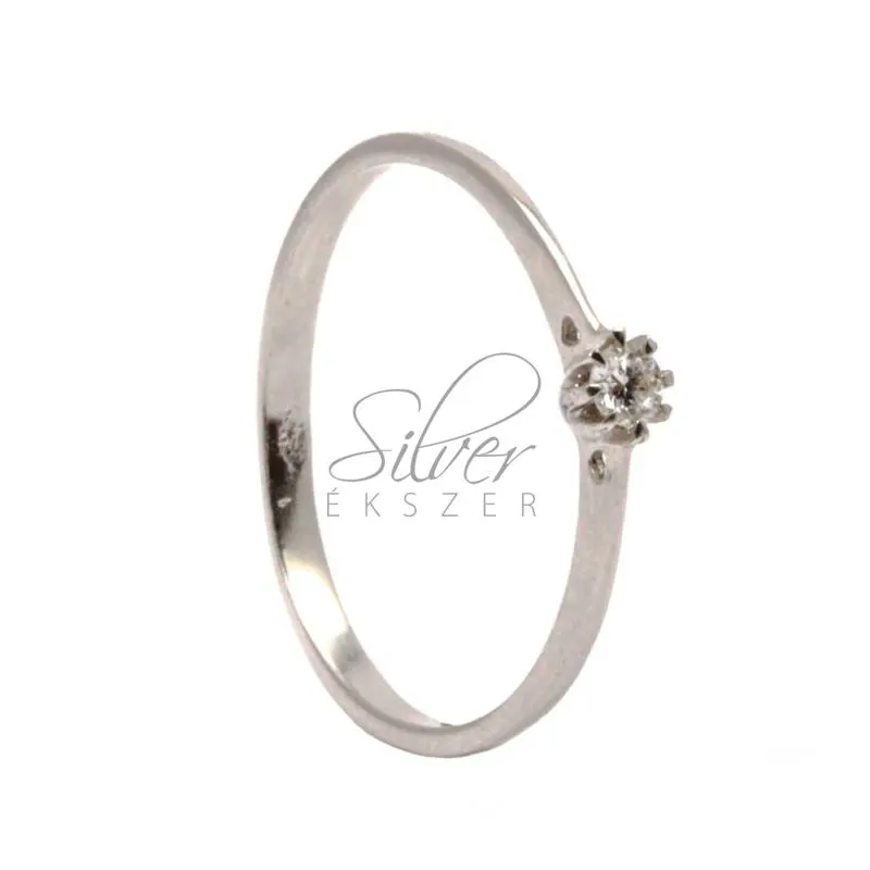 61-es méretű gyémánt köves fehér arany gyűrű