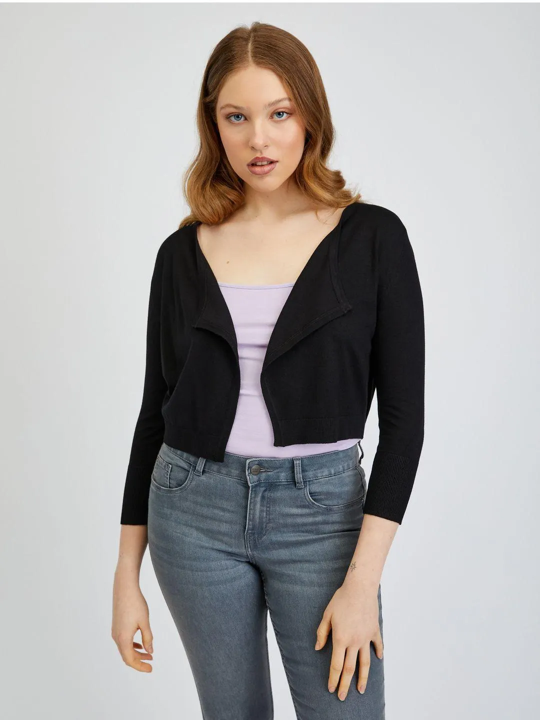 ORSAY fekete kivágott női kardigán