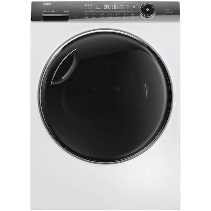 Haier HD90-A3979NU1-S hőszivattyús szárítógép, C energiaosztály, inverteres motor, 9 kg, i-Refresh, Dry Sensor, Drum Light, fehér